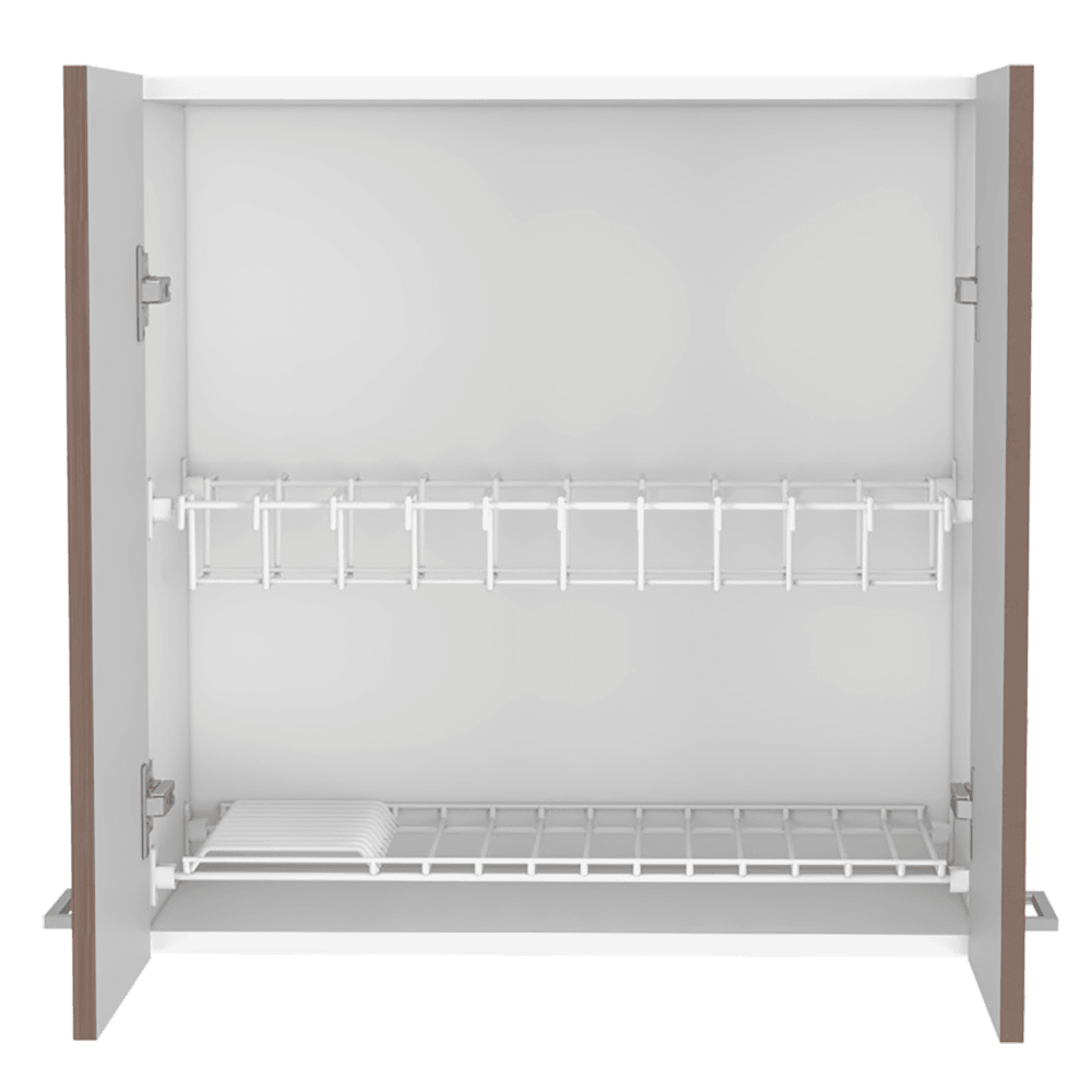 Gabinete Superior Ruxeu Castaño Y Blanco 60 Cm