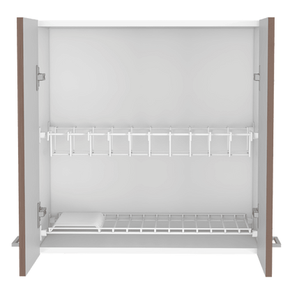 Gabinete Superior Ruxeu Castaño Y Blanco 60 Cm