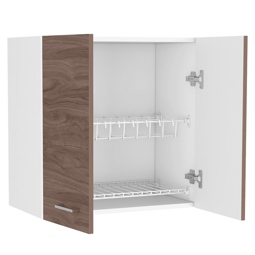 Gabinete Superior Ruxeu Castaño Y Blanco 60 Cm