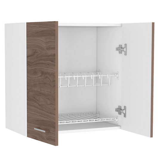 Gabinete Superior Ruxeu Castaño Y Blanco 60 Cm