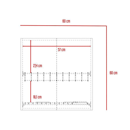 Gabinete Superior Ruxeu Castaño Y Blanco 60 Cm