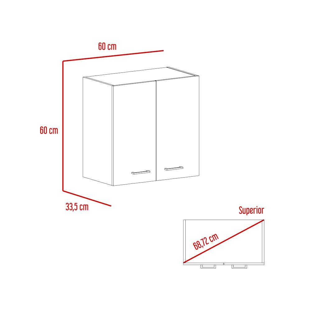 Gabinete Superior Ruxeu Castaño Y Blanco 60 Cm
