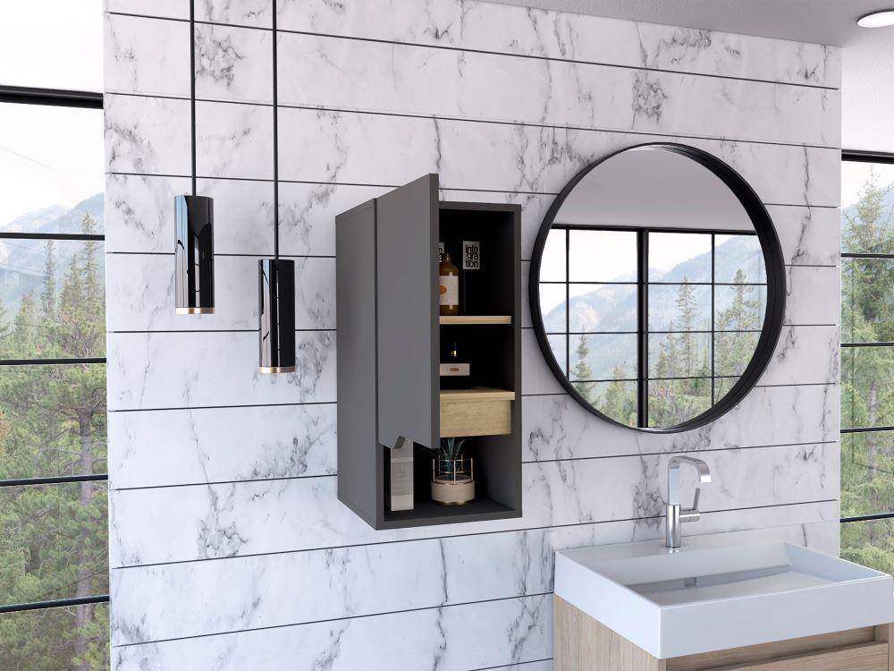 Gabinete De Baño Arinor Plomo Y Duna