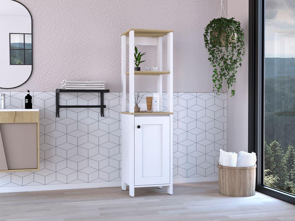 Gabinete De Baño Lianor  Blanco   Y Duna