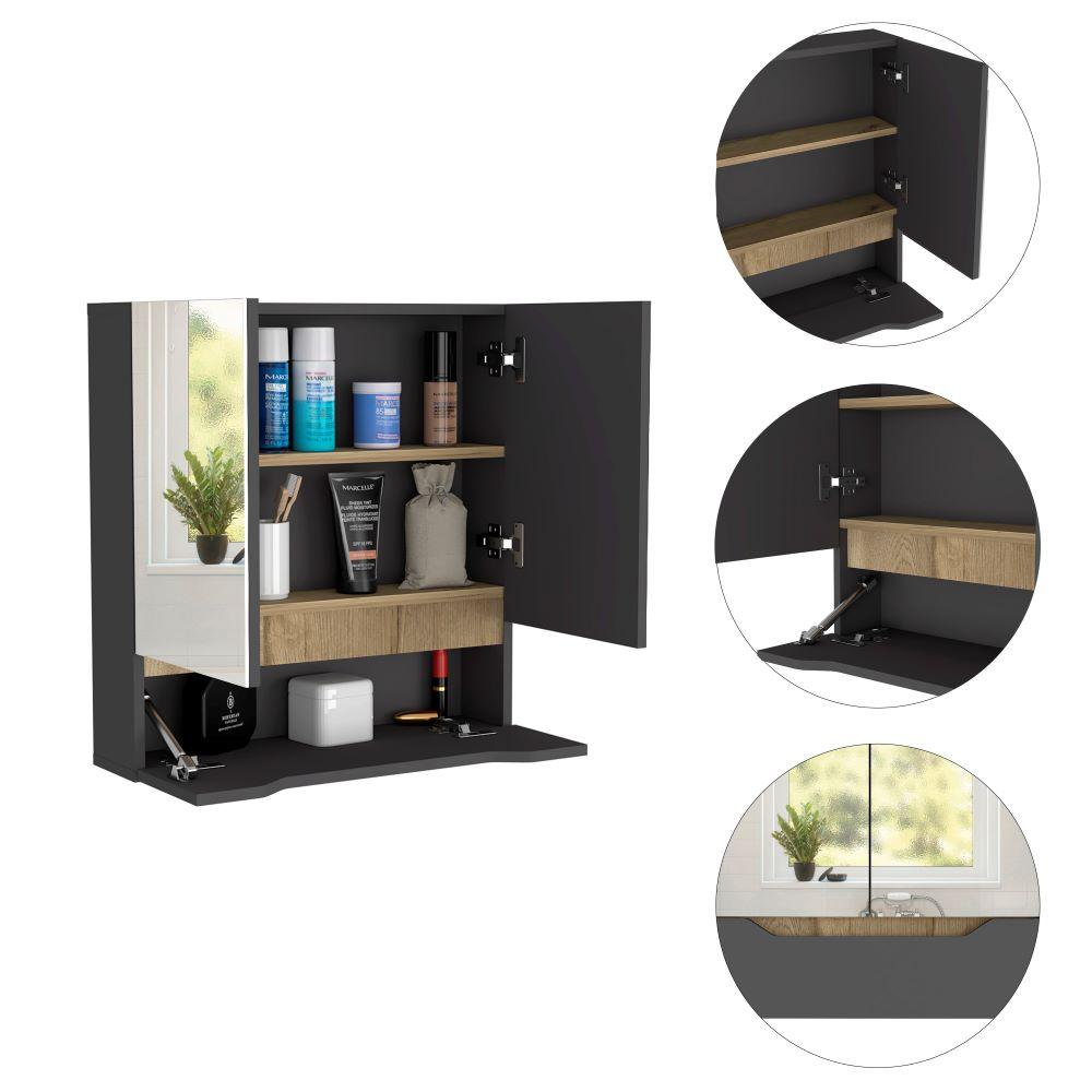 Gabinete De Baño Jerali Plomo Y Duna B