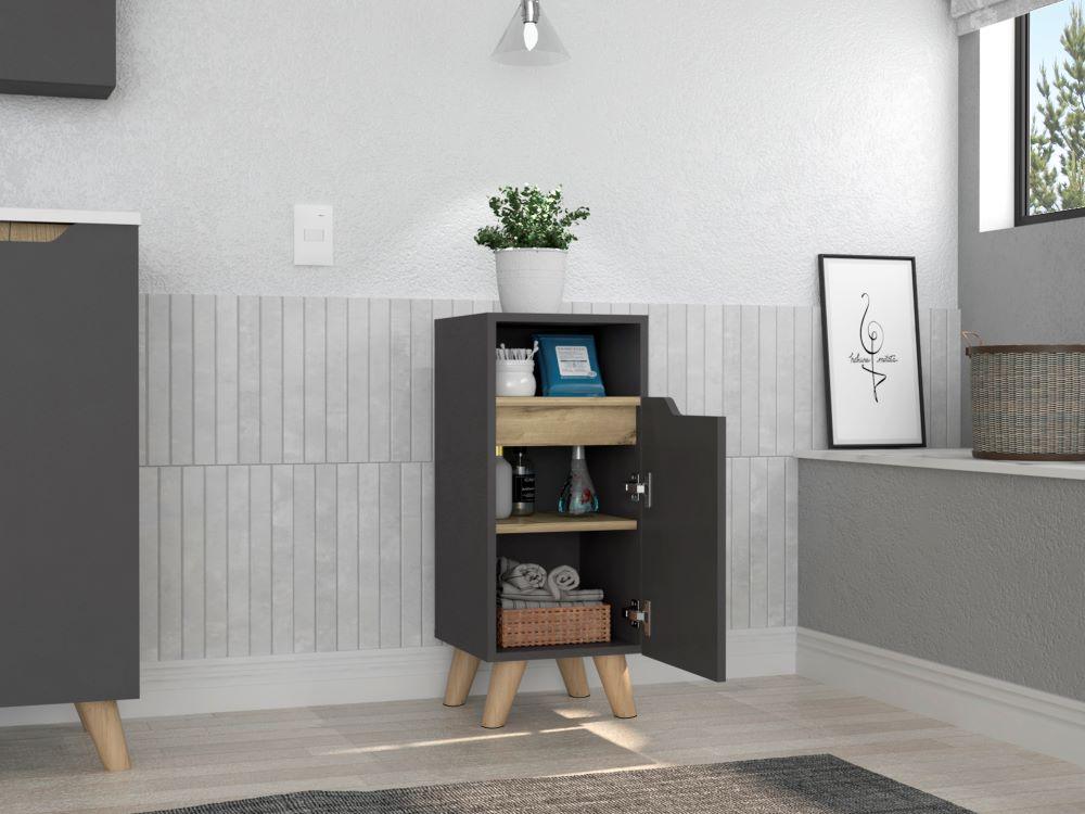 Gabinete De Baño Jerali Plomo Y Duna