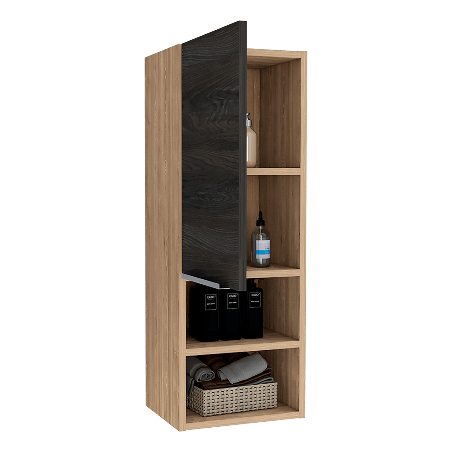 Gabinete De Baño Isurya Miel Y Grafito