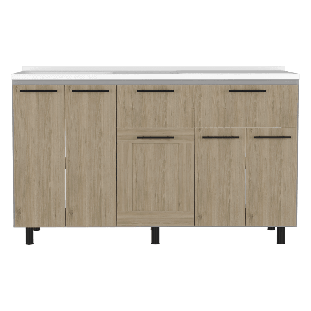 Modulo Inferior Kitchen Vionel  Gris Y Rovere 150 Cm