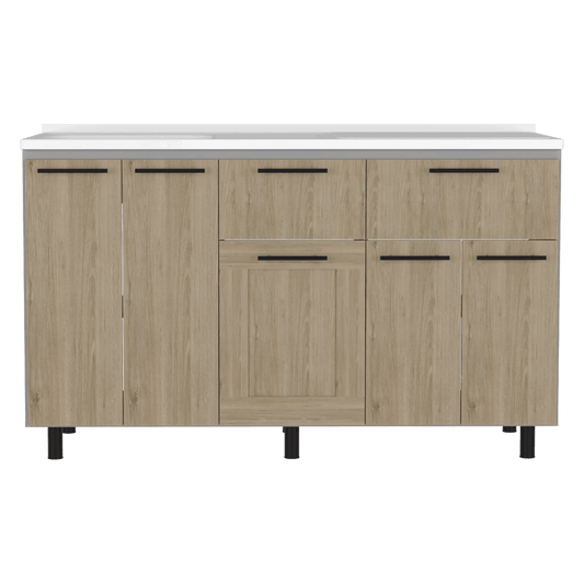 Modulo Inferior Kitchen Vionel  Gris Y Rovere 150 Cm