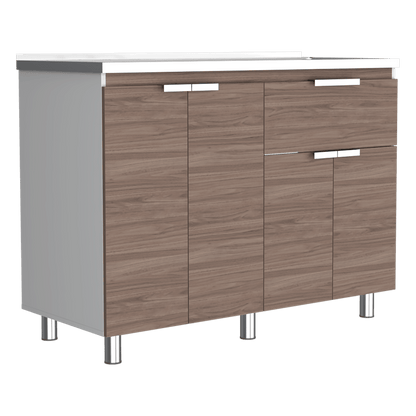 Gabinete Inferior Nimora Blanco Y Coñac 120 Cm