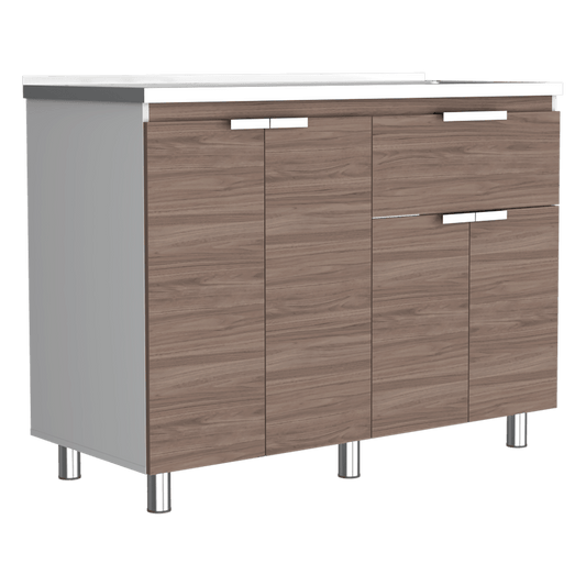 Gabinete Inferior Nimora Blanco Y Coñac 120 Cm