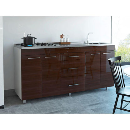 Gabinete Inferior Mok Coñac Y Blanco 180 Cm