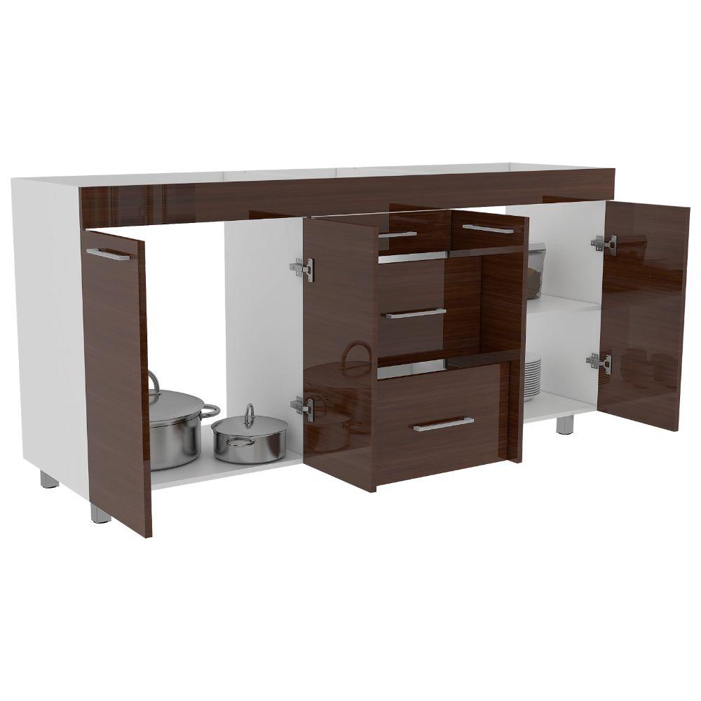 Gabinete Inferior Mok Coñac Y Blanco 180 Cm