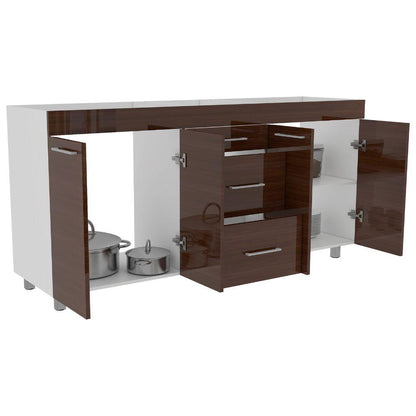 Gabinete Inferior Mok Coñac Y Blanco 180 Cm