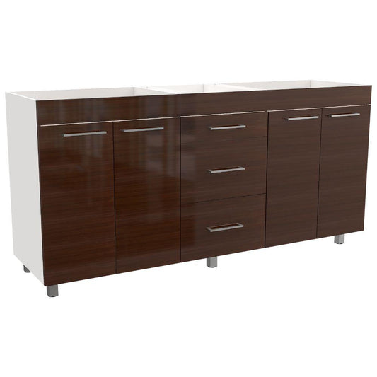 Gabinete Inferior Mok Coñac Y Blanco 180 Cm