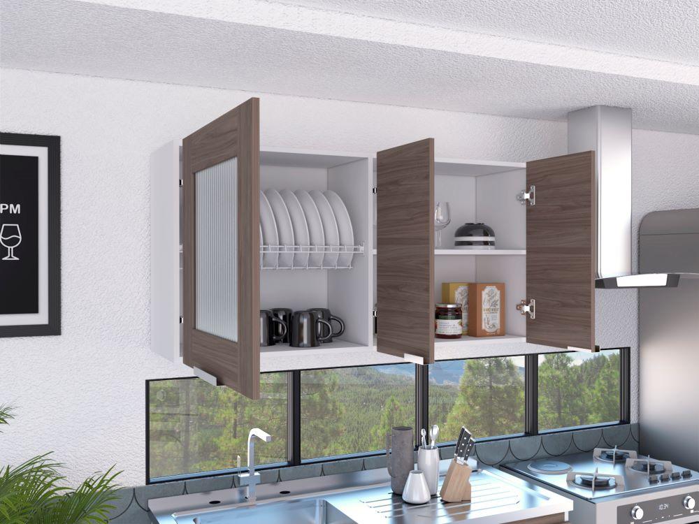 Gabinete Superior Nimora Blanco Y Coñac 120 Cm