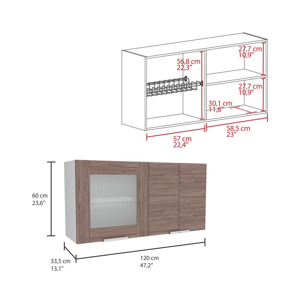 Gabinete Superior Nimora Blanco Y Coñac 120 Cm