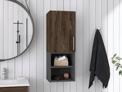 Mueble Auxiliar De Baño Norvia  Coñac Y Plomo