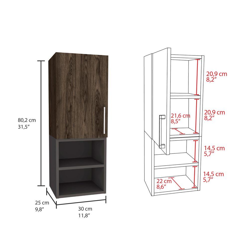 Mueble Auxiliar De Baño Norvia  Coñac Y Plomo
