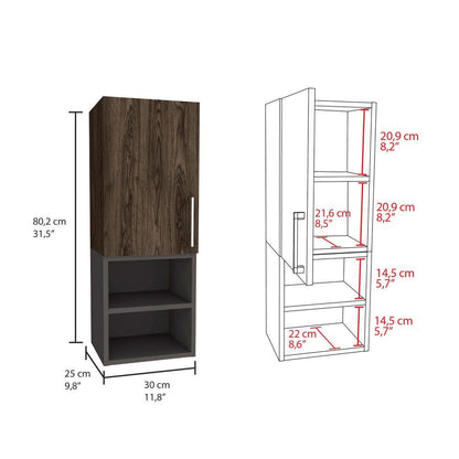 Mueble Auxiliar De Baño Norvia  Coñac Y Plomo