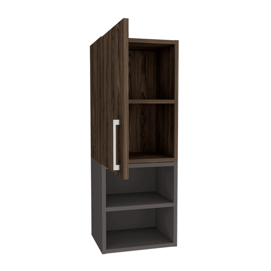 Mueble Auxiliar De Baño Norvia  Coñac Y Plomo