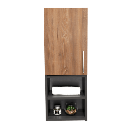 Mueble Auxiliar De Baño Norvia  Miel Y Plomo