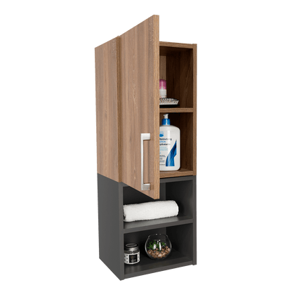 Mueble Auxiliar De Baño Norvia  Miel Y Plomo