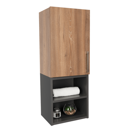 Mueble Auxiliar De Baño Norvia  Miel Y Plomo