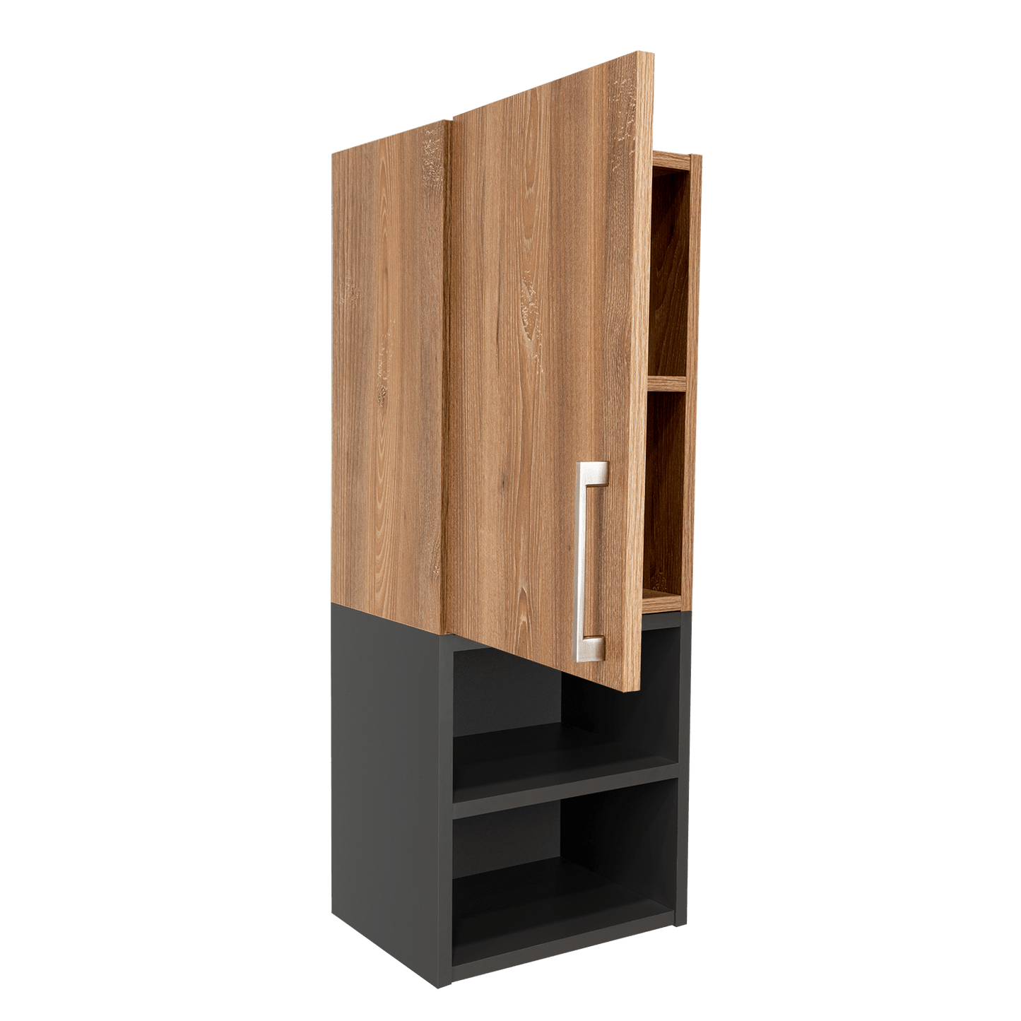 Mueble Auxiliar De Baño Norvia  Miel Y Plomo