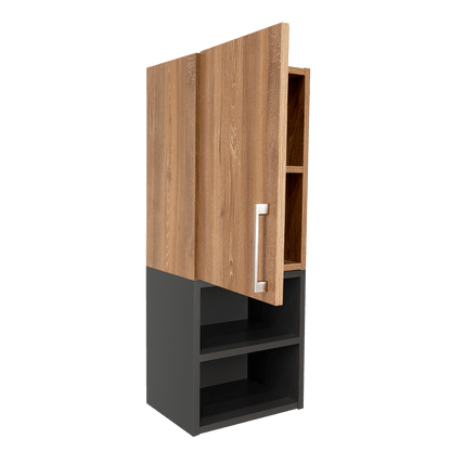Mueble Auxiliar De Baño Norvia  Miel Y Plomo