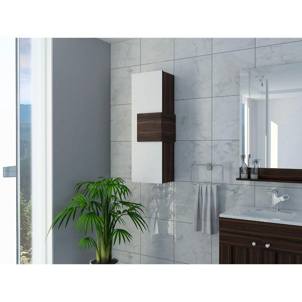 Gabinete De Baño Orvani Caoba Y Blanco