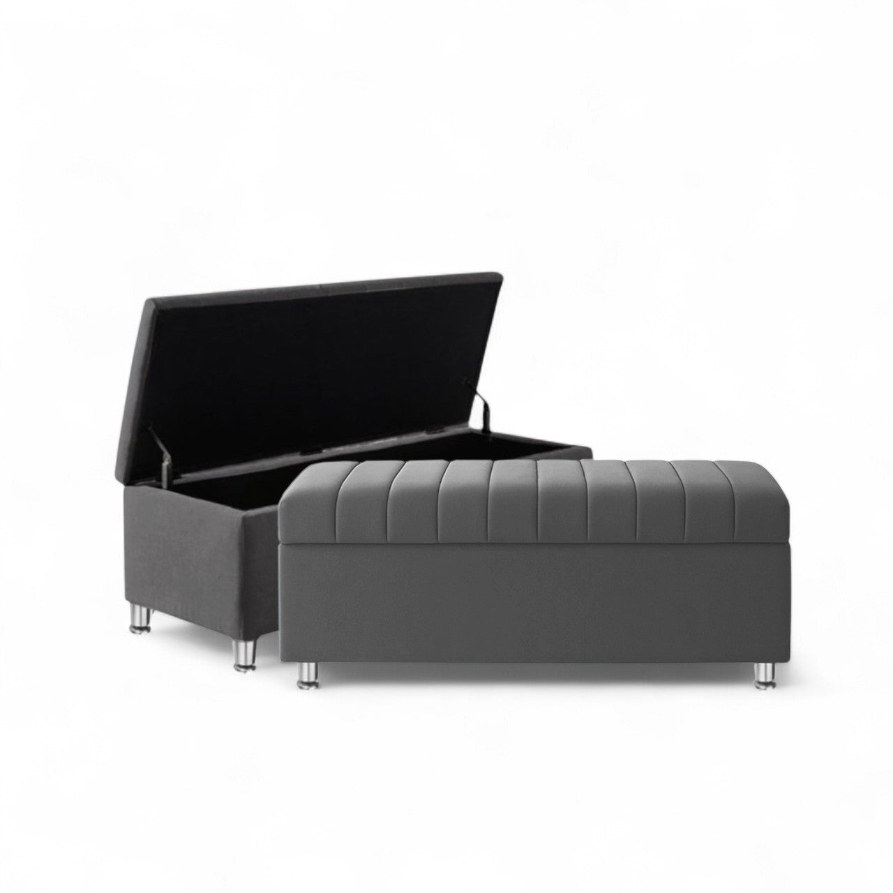 Puff Baul Japan Queen Gris Plata