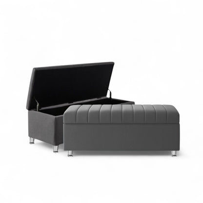 Puff Baul Japan Queen Gris Plata