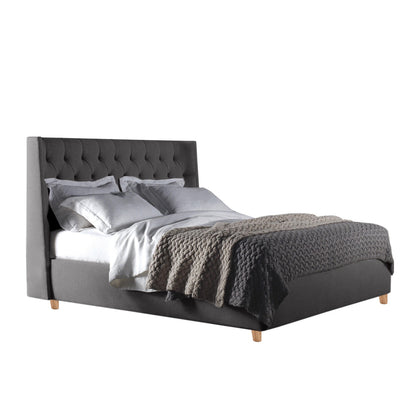 Espaldar de Cama King Marfil  gris plata