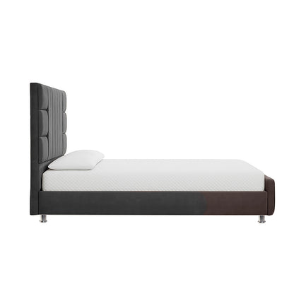 Cama Queen Fiora  Gris Plomo