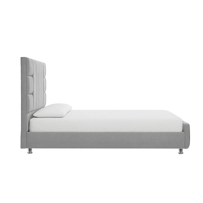 Cama Doble Fiora  Gris Perla