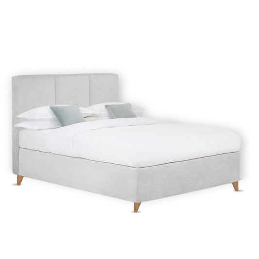Base Cama Con Espaldar King Pretty  Gris Perla