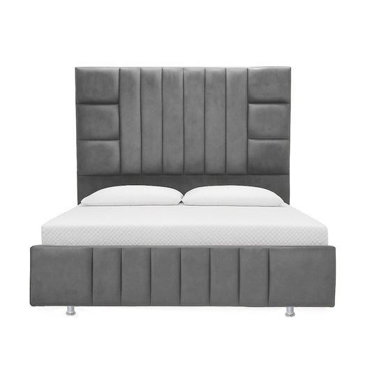 Cama Doble Fiora  Gris Plata