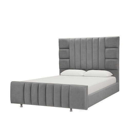 Cama Sencilla Fiora  Gris Plata