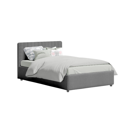 Base Cama Baul con Espaldar Semidoble Infantil Luna 120x190x120 gris plomo