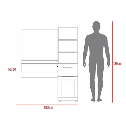 Mueble Tocador O Barberia Mentow Nogal
