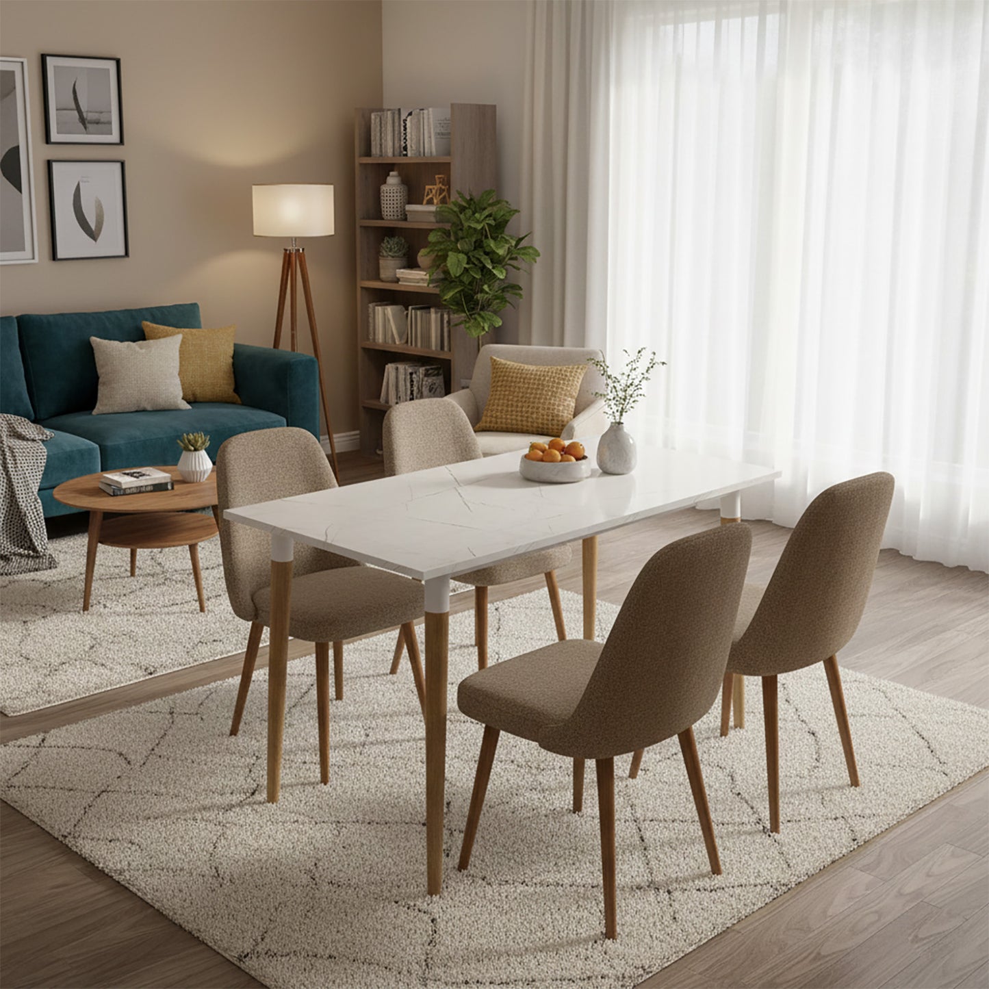 Mesa de Comedor Premium Haby blanco