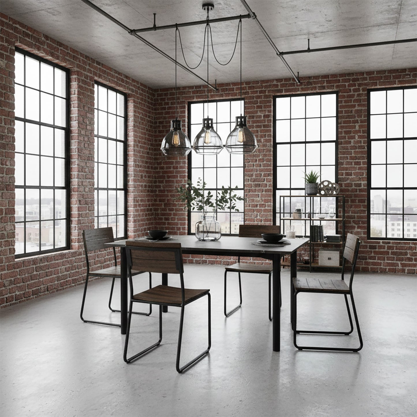 Mesa de Comedor Haby metalico negro