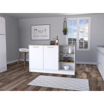 Barra De Cocina Lugato Blanco Y Fresno