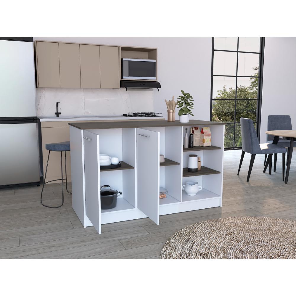 Barra De Cocina Reginne Blanco Y Coñac