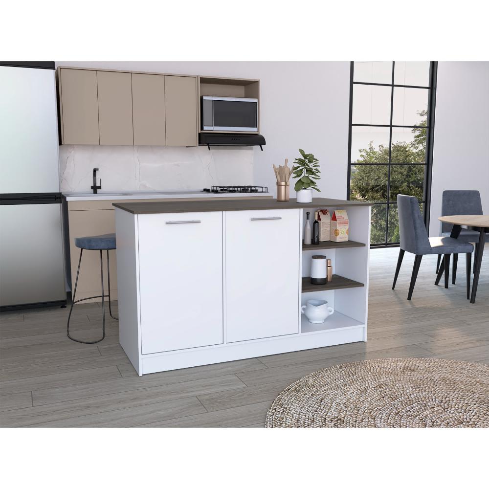 Barra De Cocina Reginne Blanco Y Coñac