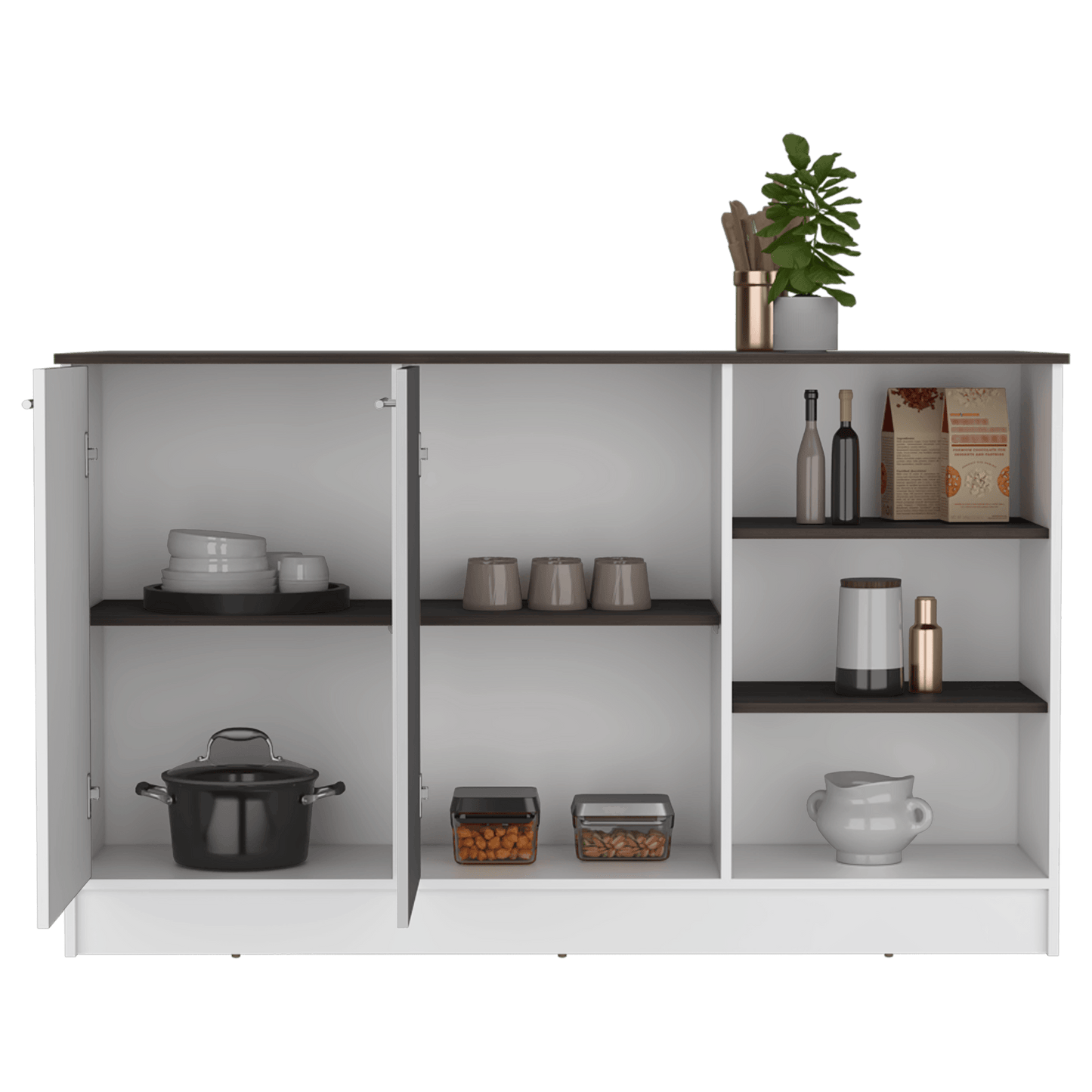 Barra De Cocina Reginne Blanco Y Coñac