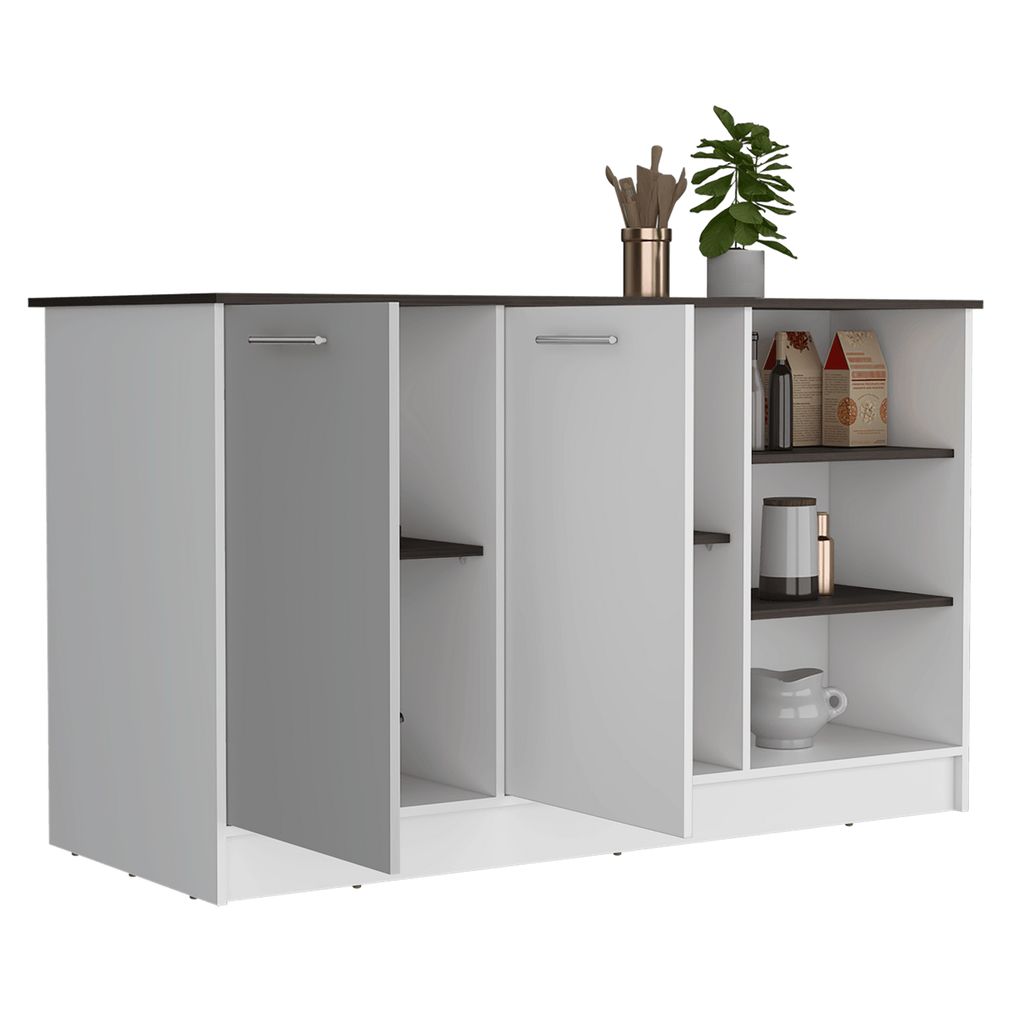 Barra De Cocina Reginne Blanco Y Coñac