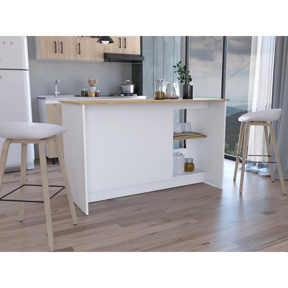 Isla De Cocina Halira  Blanco Macadamia