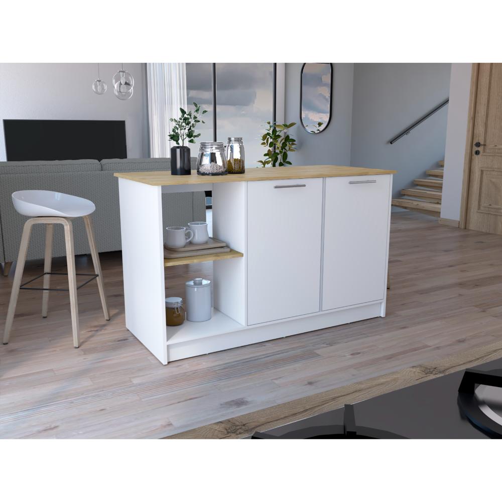 Isla De Cocina Halira  Blanco Macadamia